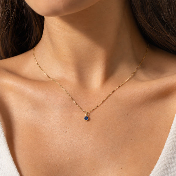 Birthstone Charm Necklace worn