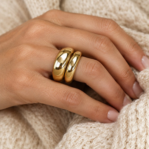 Dome Stacking Ring worn