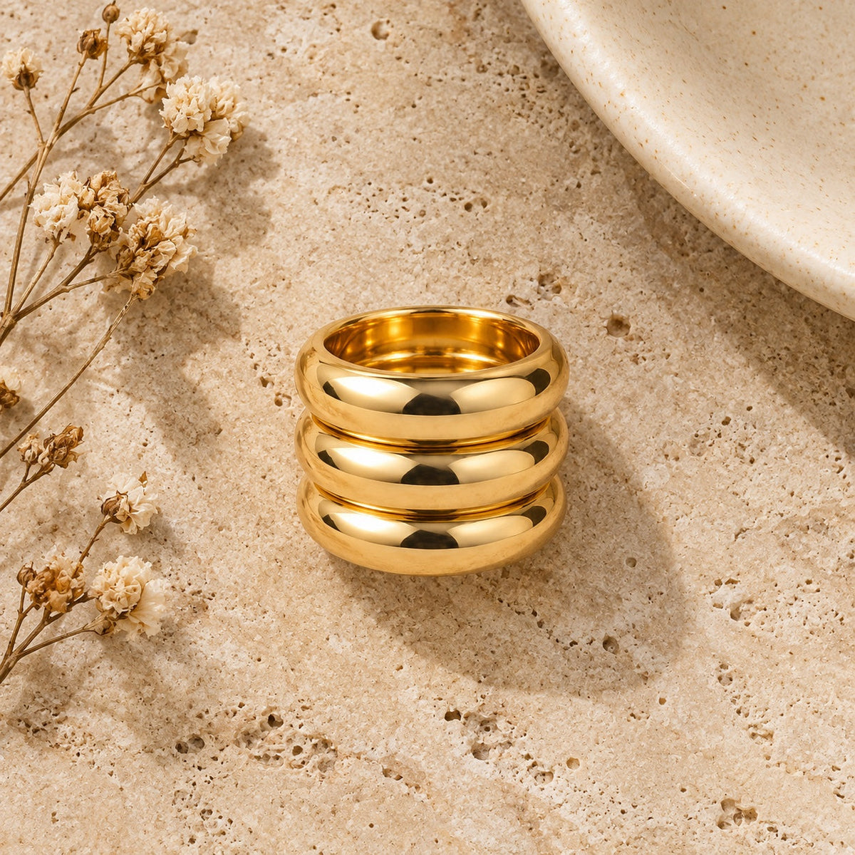Dome Stacking Ring styled