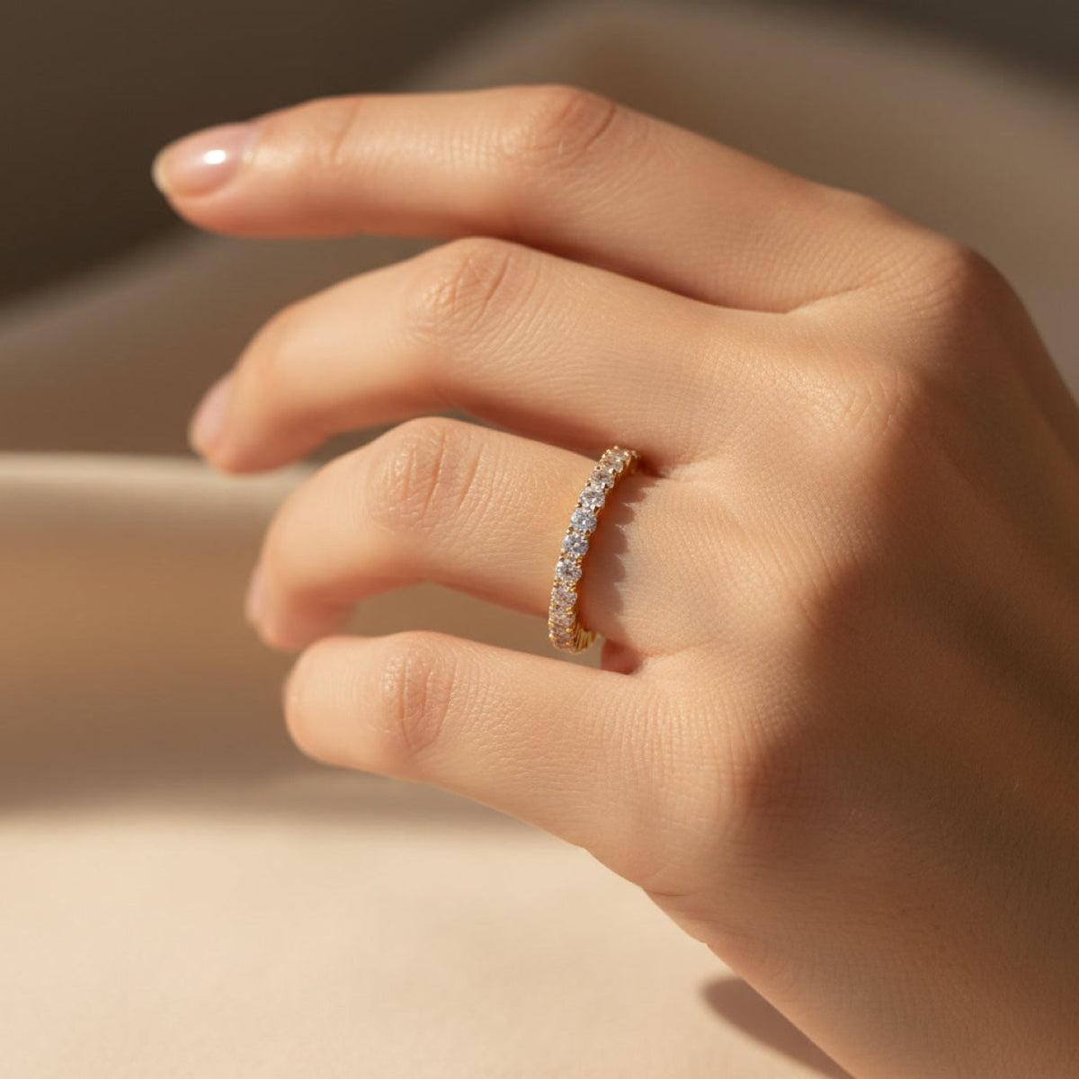 Eternity Band Ring worn