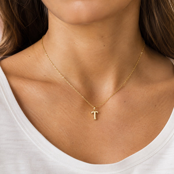 Initial Pendant Necklace worn