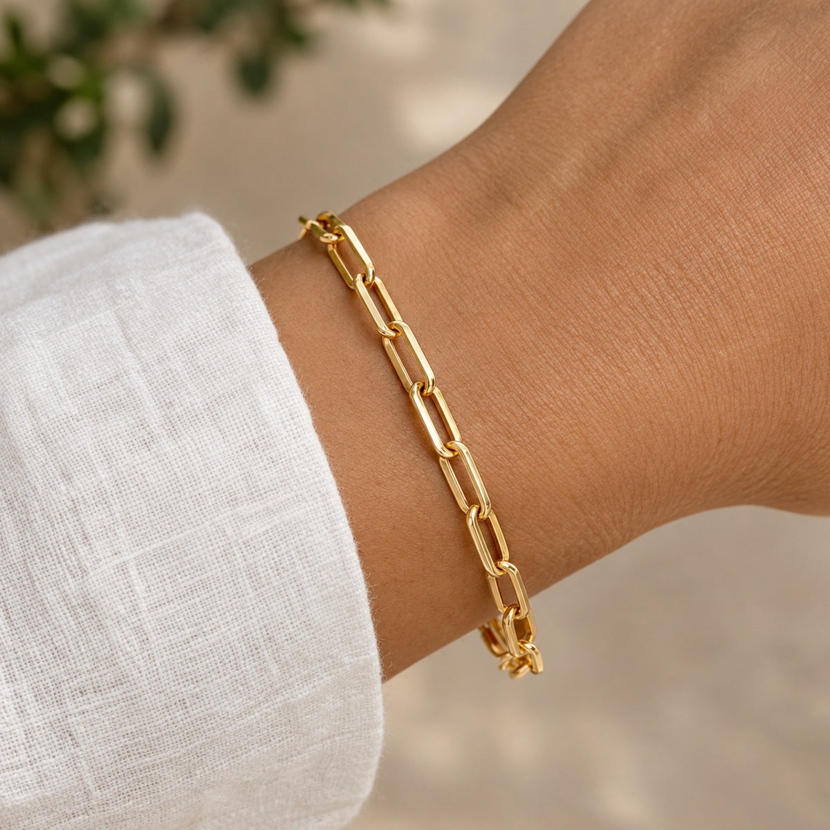 Paperclip Chain Bracelet worn