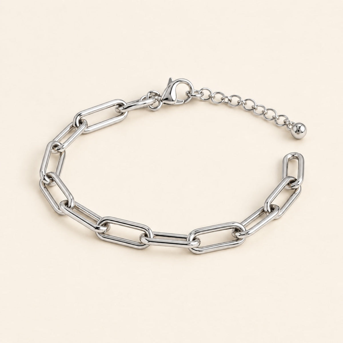 Paperclip Chain Bracelet in silver