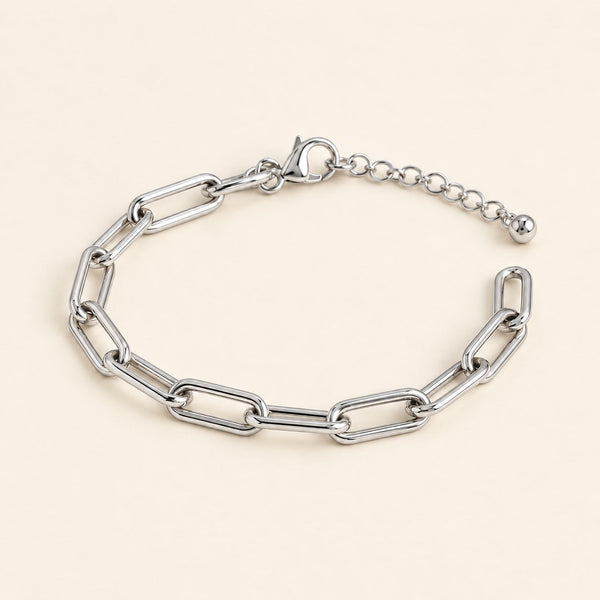 Paperclip Chain Bracelet in silver