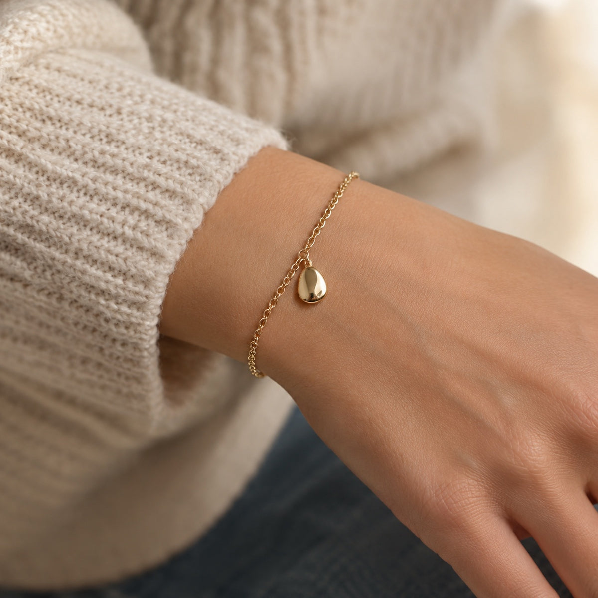 Pebble Charm Bracelet worn