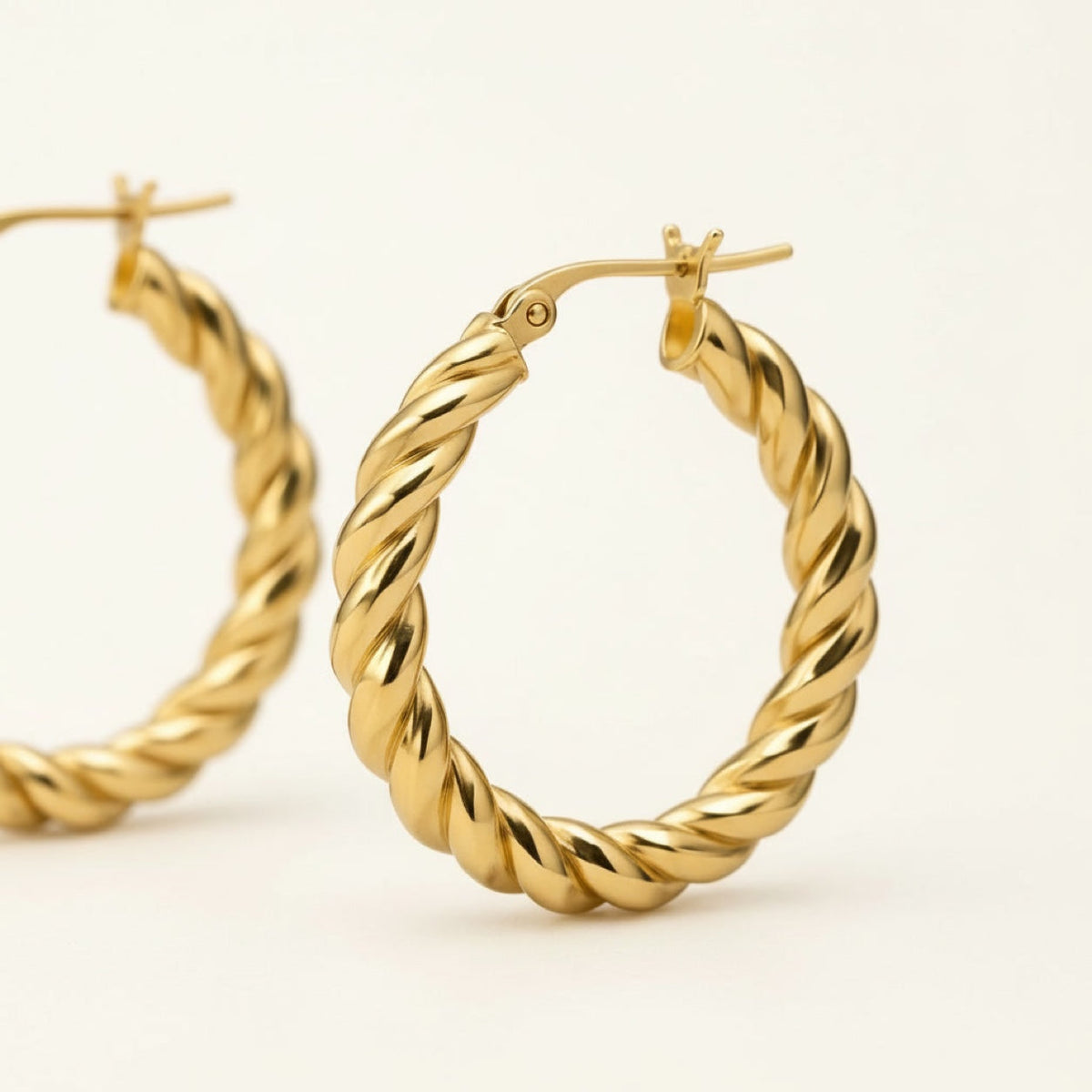 Twisted Hoop Earrings detail